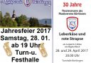 Jahresfeier am 28.01. und Theater-Jubiläum 28.-29.04.2017