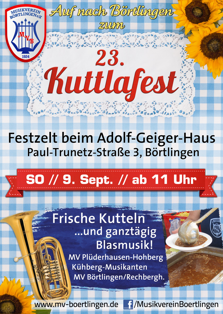23. Kuttlafest des MV Börtlingen am 9. Sept. 2018