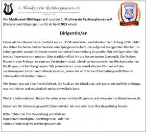 Dirigent gesucht!
