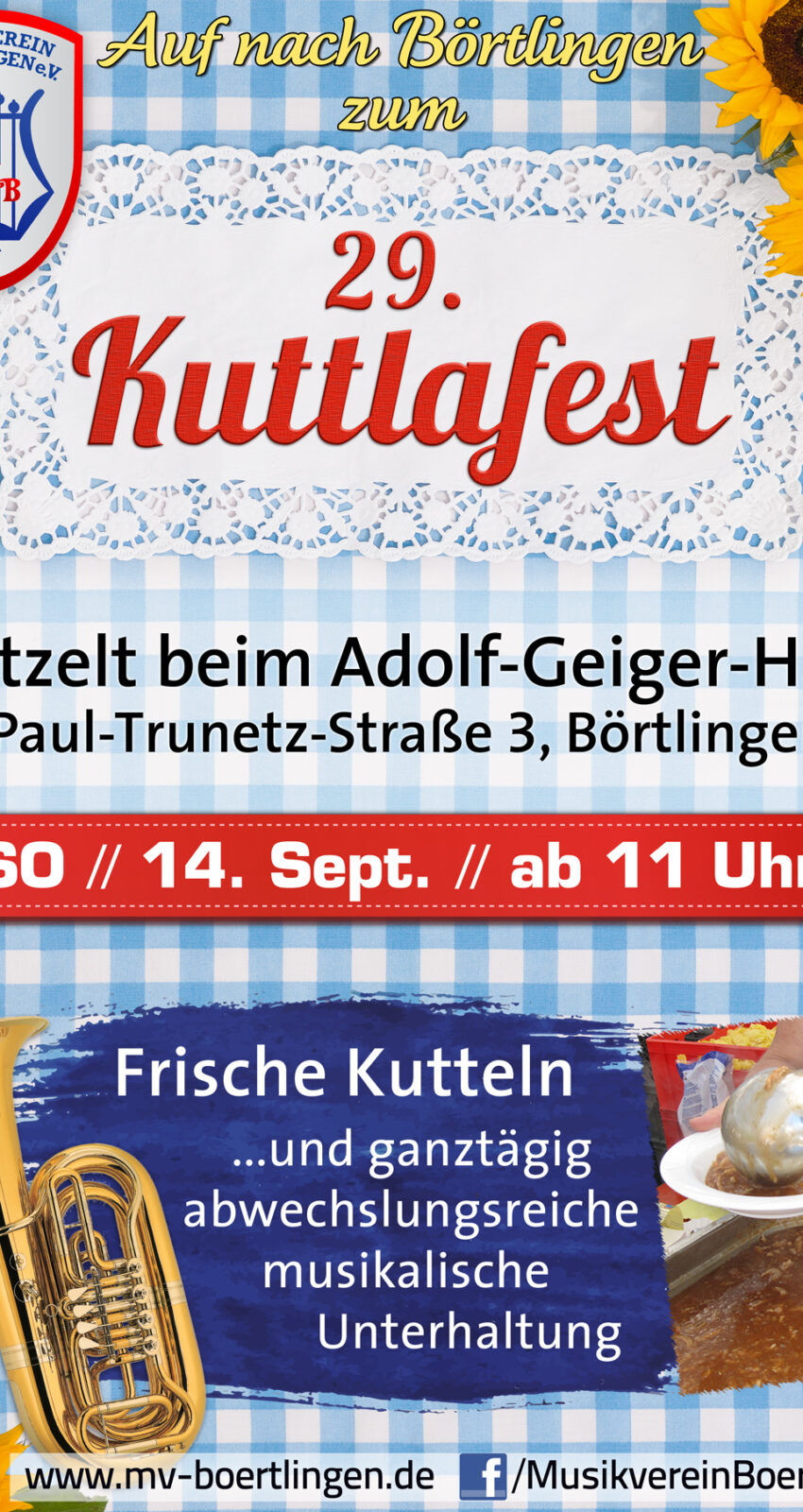 29. Kuttlafest des MV Börtlingen am 14. Sept. 2025
