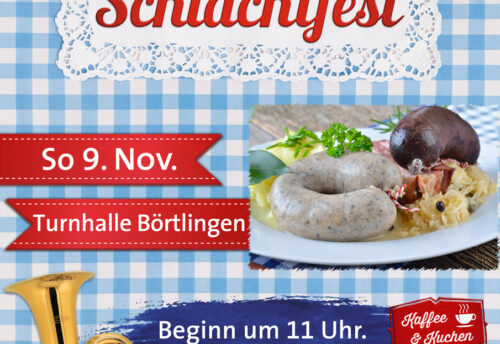 4. Schlachtfest des Musikvereins Börtlingen am 9. November 2025
